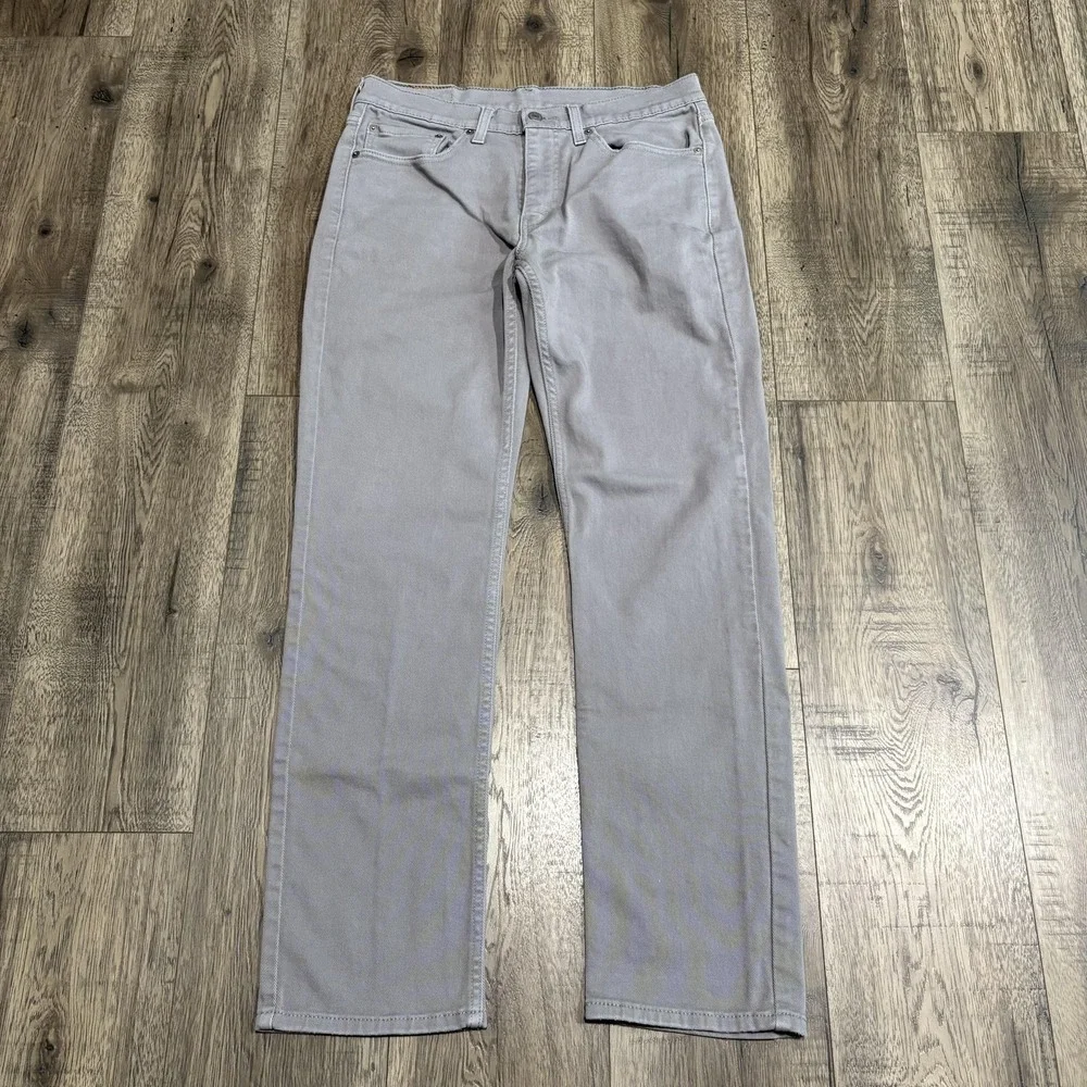 Levis 514 Jeans Mens 32x32 Gray Light Wash Regular Fit Straight Leg Denim Pants